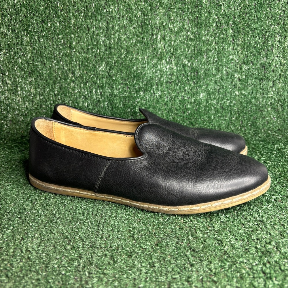 Charix Artisan Leather Loafers Slip On Minimalist Flats Black Shoes Womens 10.5